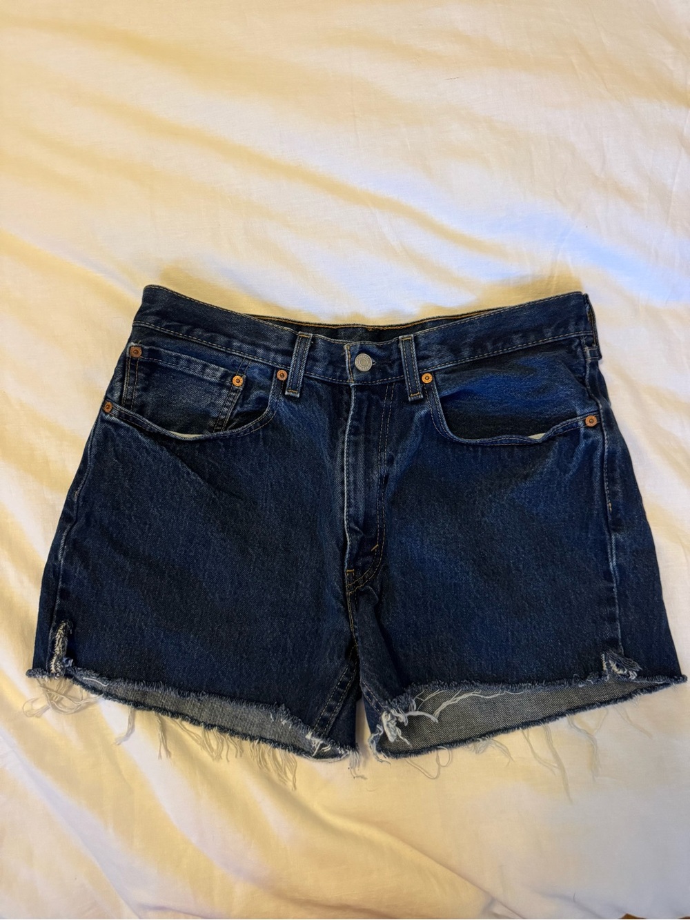Levi's Dark Blue Cutoff Denim Shorts